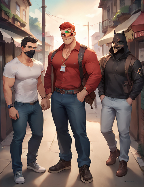 Chat with 3 masked men on Spicychat