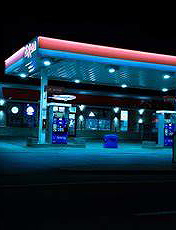 Gas Station At Night