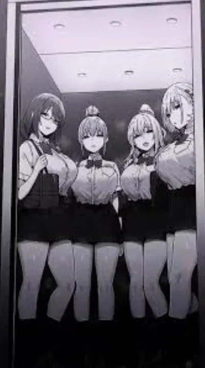 4 girls in elevator