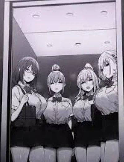 4 girls in elevator