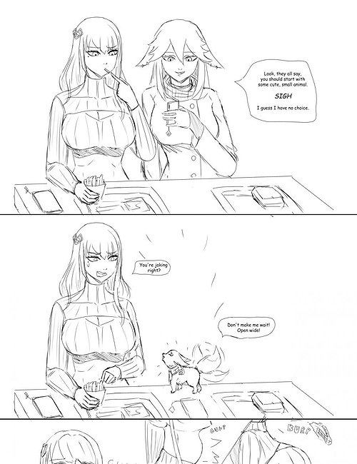 Ei and Miko (vore