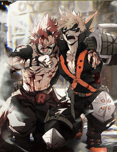 Kirishima and Bakugo