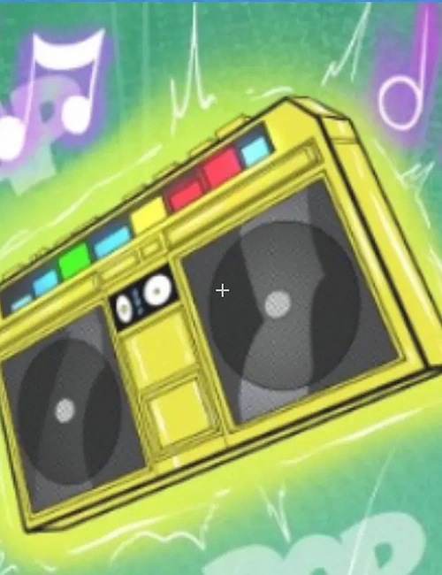 The gold boombox